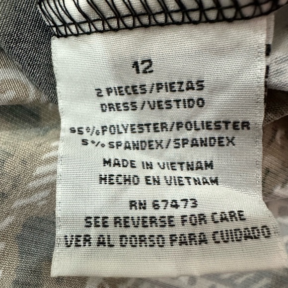 Julian‎ Taylor Midi Dress A-Line Geometric Sleeveless Summer Black Stretch Sz 12 - Picture 6 of 10